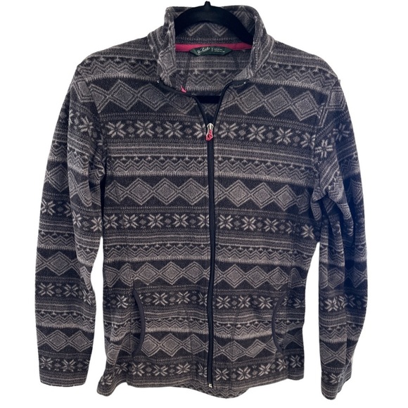 Woolrich Women’s Fleece Blk/Gray Design Excellent Condition Small - Picture 1 of 3